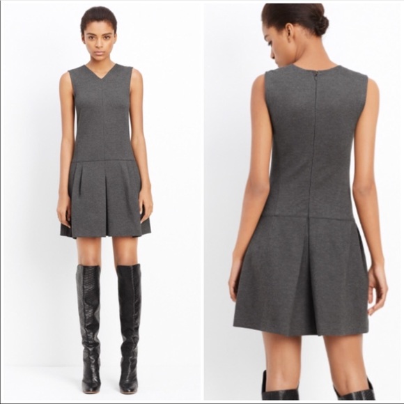 Vince Dresses & Skirts - Vince Pleated Drop Waist Charcoal Gray Dress, 0